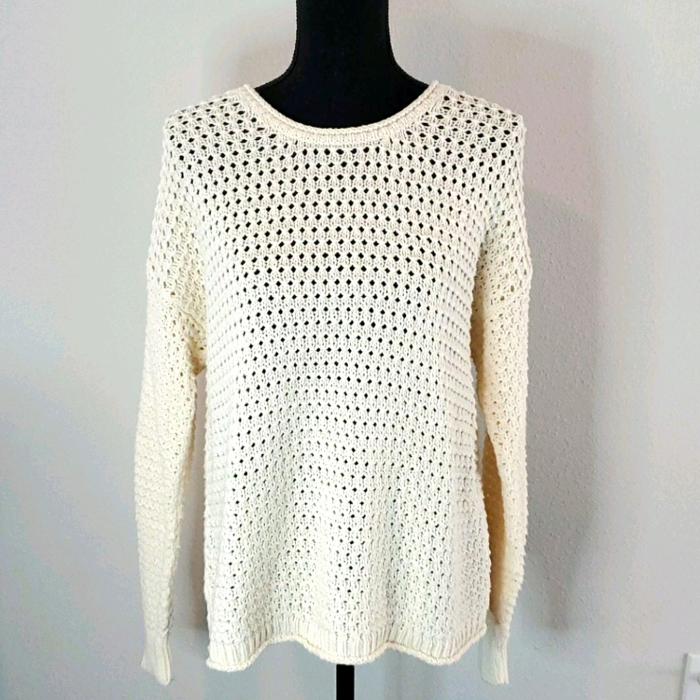 MADEWELL OPEN STITCH AUSTIN PULLOVER SWEATER.SZ M